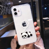 Creative Bear Panda Animal Phone Case For iPhone 11 12 13 Pro Max Clear Shockproof Lens Protection For iPhone X XS XR 7 8 Plus