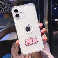 Creative Bear Panda Animal Phone Case For iPhone 11 12 13 Pro Max Clear Shockproof Lens Protection For iPhone X XS XR 7 8 Plus