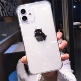 Creative Bear Panda Animal Phone Case For iPhone 11 12 13 Pro Max Clear Shockproof Lens Protection For iPhone X XS XR 7 8 Plus