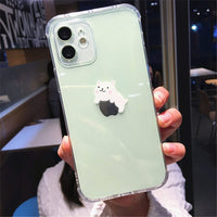 Creative Bear Panda Animal Phone Case For iPhone 11 12 13 Pro Max Clear Shockproof Lens Protection For iPhone X XS XR 7 8 Plus