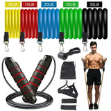 Resistance Bands Set Exercise Bands with Door Anchor Legs Ankle Straps for Resistance Training Physical Therapy Home Workouts