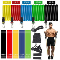 Resistance Bands Set Exercise Bands with Door Anchor Legs Ankle Straps for Resistance Training Physical Therapy Home Workouts