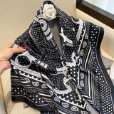 Women Scarf Silk Feeling Hair Neck Scarves Square Brand Office Printing Hotel Waiter Flight Attendants Handkerchief Rings 2021