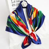 Women Scarf Silk Feeling Hair Neck Scarves Square Brand Office Printing Hotel Waiter Flight Attendants Handkerchief Rings 2021