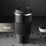 380ml/510ml Double Stainless Steel Coffee Thermos Mug with Non-slip Case Car Vacuum Flask Travel Insulated Bottle