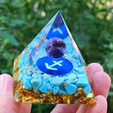 Energy Generator Orgone Pyramid Amethyst Peridot Healing Natural Crystal Reiki Chakra Generator Orgonite Pyramid Meditation Tool