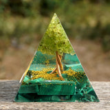 Energy Generator Orgone Pyramid Amethyst Peridot Healing Natural Crystal Reiki Chakra Generator Orgonite Pyramid Meditation Tool