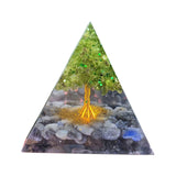 Energy Generator Orgone Pyramid Amethyst Peridot Healing Natural Crystal Reiki Chakra Generator Orgonite Pyramid Meditation Tool