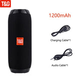 T&G TG117 Portable Bluetooth Speaker Wireless Bass Column Waterproof Outdoor Music Vibro Speakers TF Card Subwoofer Loudspeaker