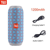 T&G TG117 Portable Bluetooth Speaker Wireless Bass Column Waterproof Outdoor Music Vibro Speakers TF Card Subwoofer Loudspeaker