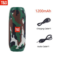 T&G TG117 Portable Bluetooth Speaker Wireless Bass Column Waterproof Outdoor Music Vibro Speakers TF Card Subwoofer Loudspeaker