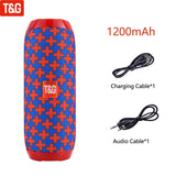 T&G TG117 Portable Bluetooth Speaker Wireless Bass Column Waterproof Outdoor Music Vibro Speakers TF Card Subwoofer Loudspeaker