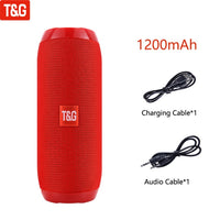 T&G TG117 Portable Bluetooth Speaker Wireless Bass Column Waterproof Outdoor Music Vibro Speakers TF Card Subwoofer Loudspeaker