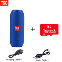 T&G TG117 Portable Bluetooth Speaker Wireless Bass Column Waterproof Outdoor Music Vibro Speakers TF Card Subwoofer Loudspeaker