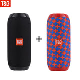 T&G TG117 Portable Bluetooth Speaker Wireless Bass Column Waterproof Outdoor Music Vibro Speakers TF Card Subwoofer Loudspeaker