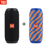 T&G TG117 Portable Bluetooth Speaker Wireless Bass Column Waterproof Outdoor Music Vibro Speakers TF Card Subwoofer Loudspeaker