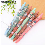 1 cartoon press gel pen cute 0.5 mm black ink signature pen promotional gifts stationery school supplies