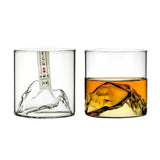 Large 3D Mountains Japanese Whisky Glasses Old Fashioned Whiskey Rock Glass Whiskey-glass Wood Gift Box Vodka Tumbler Wine Cup