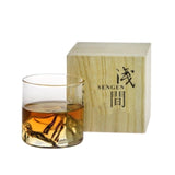 Large 3D Mountains Japanese Whisky Glasses Old Fashioned Whiskey Rock Glass Whiskey-glass Wood Gift Box Vodka Tumbler Wine Cup