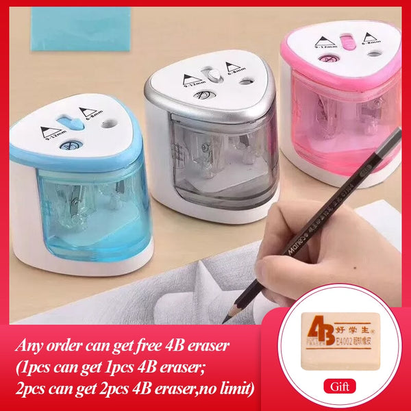 2018 New Automatic pencil sharpener Two-hole Electric Switch Pencil Sharpener stationery Home Office School Supplies