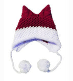 BomHCS Cute Fox Ears Beanie Winter Warm 100% Handmade Knit Hat