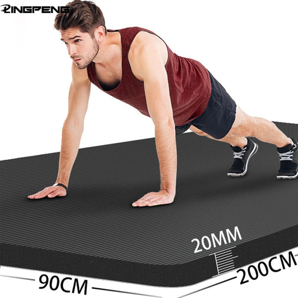 200*90CM 20MM Thick NBR Non-slip  High-density Sports Yoga Mat Gym Home Fitness Exercise Gymnastics Meditation Mat