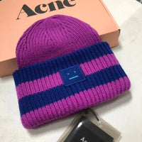 AC Studios Smiling face Beanie Skull Caps knitted Cashmere Eye Warm Couple Lovers Acne Hats Tide Street Hip-hop Wool Cap Adult