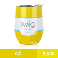 Swig Wine Cups Swig Cup Insulated Thermos Coffee Mug Vacuum Thermos Cup Travel Mug Swig Tumber 9OZ Egg Shaped cup Wine beer Mug