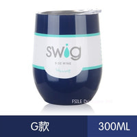 Swig Wine Cups Swig Cup Insulated Thermos Coffee Mug Vacuum Thermos Cup Travel Mug Swig Tumber 9OZ Egg Shaped cup Wine beer Mug