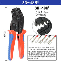 Crimping Pliers Set SN-48BS(=SN-48B+SN-28B) Jaw Kit for 2.8 4.8 6.3 VH3.96/Tube/Insulation Terminals Electrical Clamp Min Tools