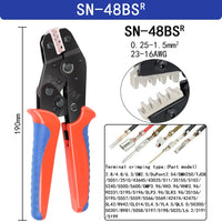 Crimping Pliers Set SN-48BS(=SN-48B+SN-28B) Jaw Kit for 2.8 4.8 6.3 VH3.96/Tube/Insulation Terminals Electrical Clamp Min Tools