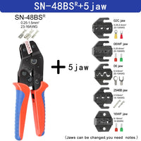 Crimping Pliers Set SN-48BS(=SN-48B+SN-28B) Jaw Kit for 2.8 4.8 6.3 VH3.96/Tube/Insulation Terminals Electrical Clamp Min Tools