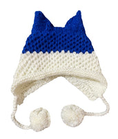 BomHCS Cute Fox Ears Beanie Winter Warm 100% Handmade Knit Hat