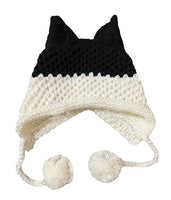 BomHCS Cute Fox Ears Beanie Winter Warm 100% Handmade Knit Hat