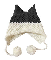 BomHCS Cute Fox Ears Beanie Winter Warm 100% Handmade Knit Hat