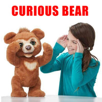 Cute Curious Bear Toys for children 24cm The Curious Bear Interactive Plush Toy Charged Bear Cute Bear Gifts Toys for Girls