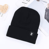 Winter Knitted Skullies Beanies Winter Letter Hat Soft Hip Hop Hat For Men Women Casual Beanies Bonnet Unisex Solid Cap