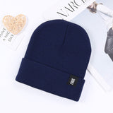 Winter Knitted Skullies Beanies Winter Letter Hat Soft Hip Hop Hat For Men Women Casual Beanies Bonnet Unisex Solid Cap