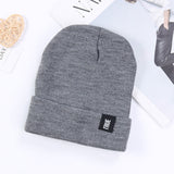 Winter Knitted Skullies Beanies Winter Letter Hat Soft Hip Hop Hat For Men Women Casual Beanies Bonnet Unisex Solid Cap