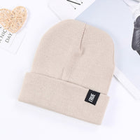 Winter Knitted Skullies Beanies Winter Letter Hat Soft Hip Hop Hat For Men Women Casual Beanies Bonnet Unisex Solid Cap