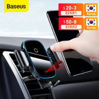 Baseus 15W QI Wireless Charger Car Mount for iPhone Samsung Car Phone Holder Intelligent Infrared Fast Wireless Charging Charger