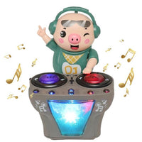 Baby Music Toys DJ Little Pig Funny Electric Musical Dancing Pig Toy Colorful Light Swing Back Forth Novelty Toys For Kids Cute