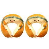 Novelty Plush Pillow Stuffed Cartoon Travel Pillow Lovely Face U-Shape Pillow D08C