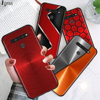 Red Blue Brushed Metal for LG G8 G8S G8X V30 V35 V40 V50 V60 ThinQ Q60 K40 K50 K30 K41 K51 K61 K71 K22 Black Phone Case