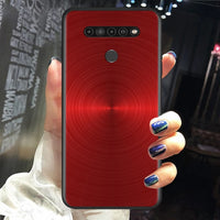 Red Blue Brushed Metal for LG G8 G8S G8X V30 V35 V40 V50 V60 ThinQ Q60 K40 K50 K30 K41 K51 K61 K71 K22 Black Phone Case