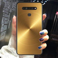 Red Blue Brushed Metal for LG G8 G8S G8X V30 V35 V40 V50 V60 ThinQ Q60 K40 K50 K30 K41 K51 K61 K71 K22 Black Phone Case