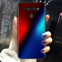 Red Blue Brushed Metal for LG G8 G8S G8X V30 V35 V40 V50 V60 ThinQ Q60 K40 K50 K30 K41 K51 K61 K71 K22 Black Phone Case